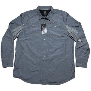Wrangler Men's ATG Regular Fit Long Sleeve
Button Down Shirt In Gray Sz 2XT